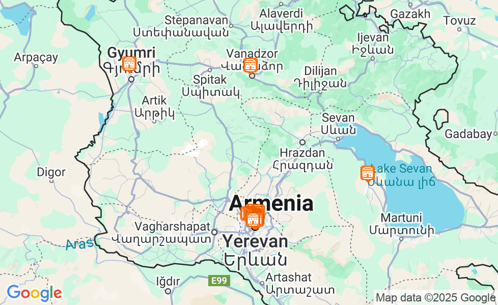 アルメニアの地図. マップ機能をアクティブにするには、マップをクリックして下さい。 google static map