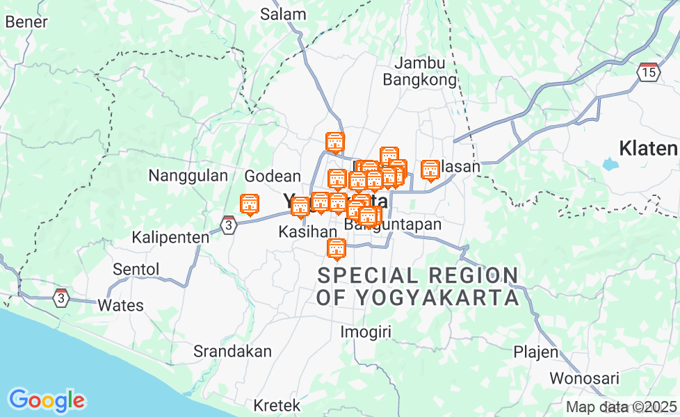 Mapa Yogyakarta. Kliknij na mapę aby aktywować funkcje mapy! google static map