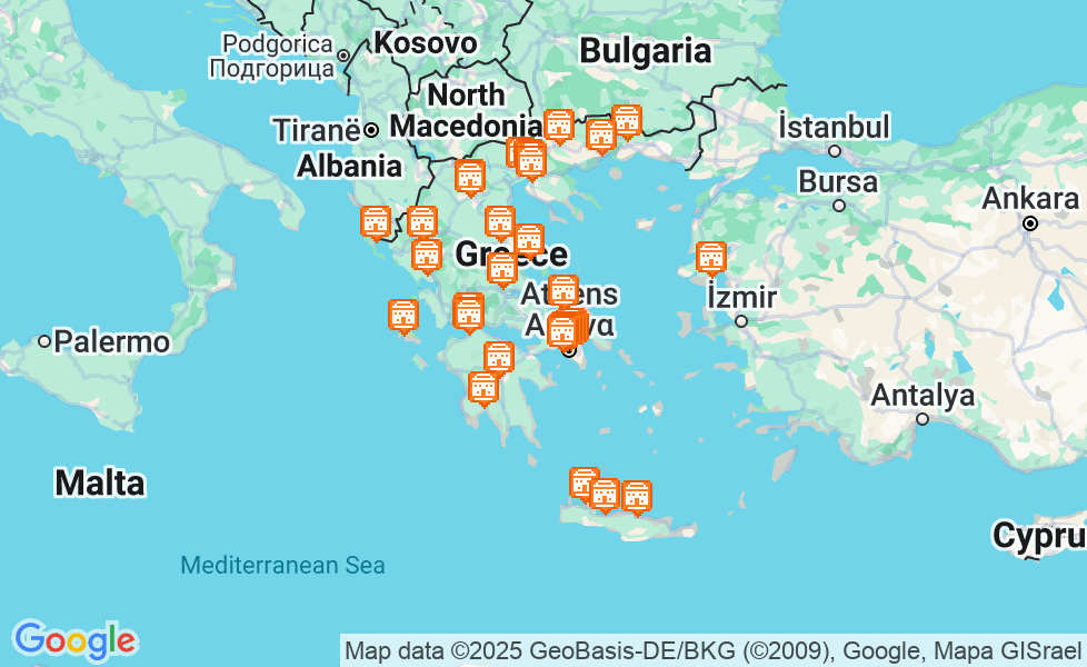 Mappa di Grecia. Cliccare sulla mappa per attivarne le funzioni google static map