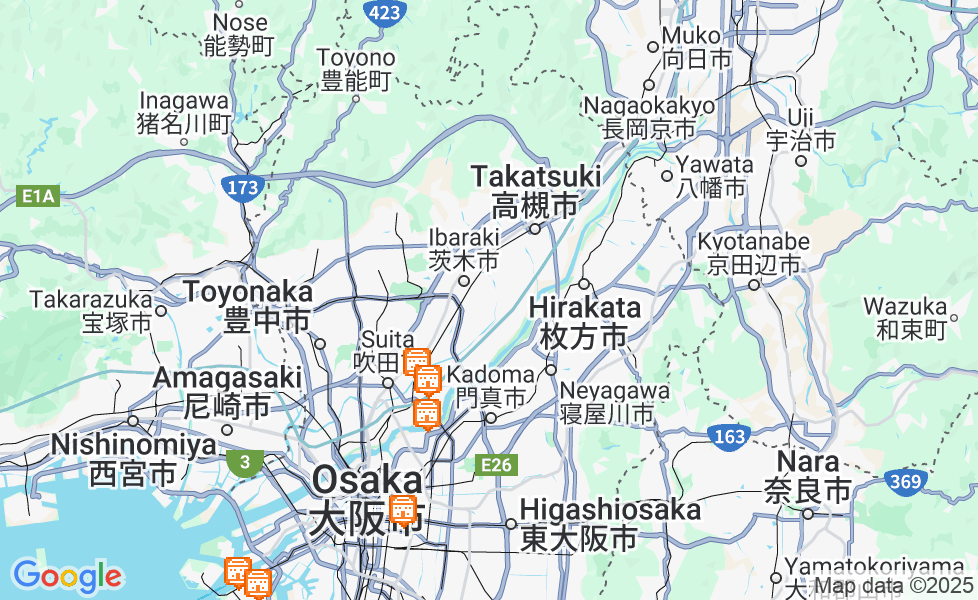 Карта Осака. Щелкните по карте, чтобы ее активировать! google static map