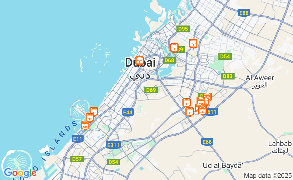 Map of Dubai. Click on map to activate map functions! google static map