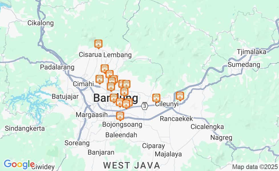 バンドンの地図. マップ機能をアクティブにするには、マップをクリックして下さい。 google static map