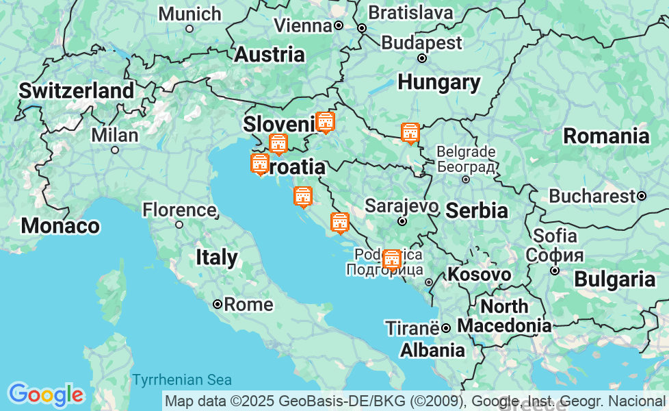 クロアチアの地図. マップ機能をアクティブにするには、マップをクリックして下さい。 google static map