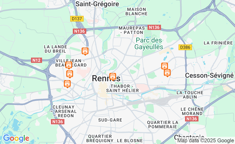 レンヌの地図. マップ機能をアクティブにするには、マップをクリックして下さい。 google static map