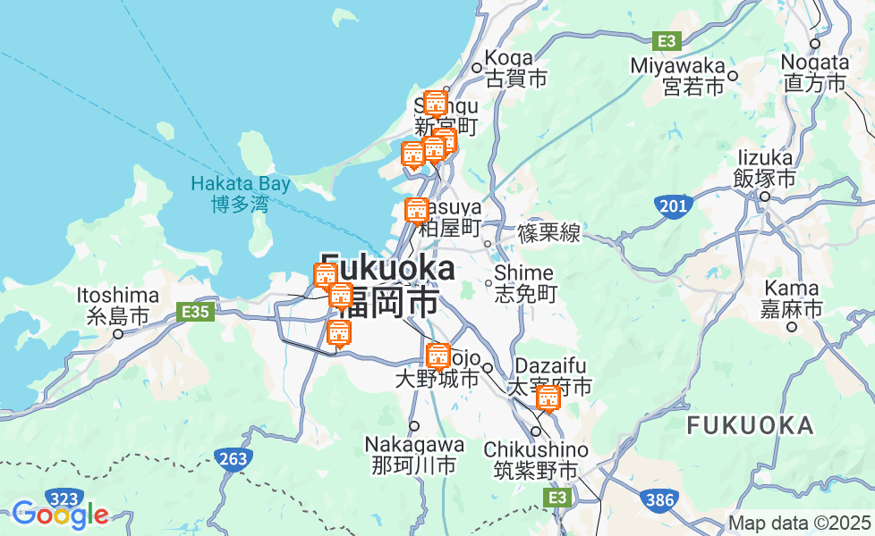 Карта Фукуока. Щелкните по карте, чтобы ее активировать! google static map