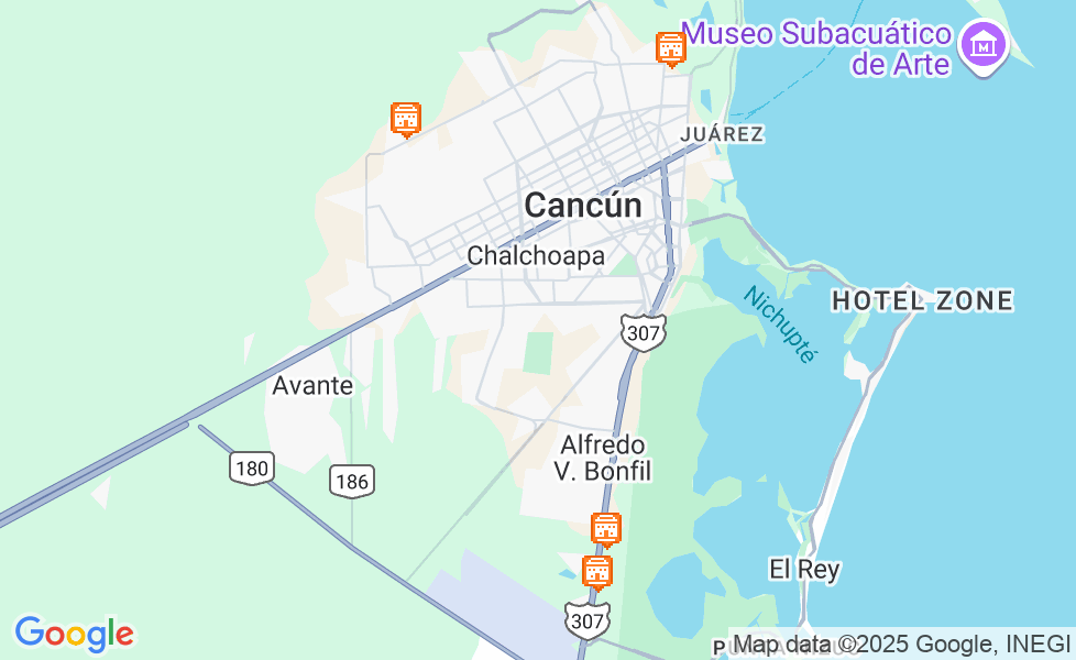 Mappa di Cancun. Cliccare sulla mappa per attivarne le funzioni google static map
