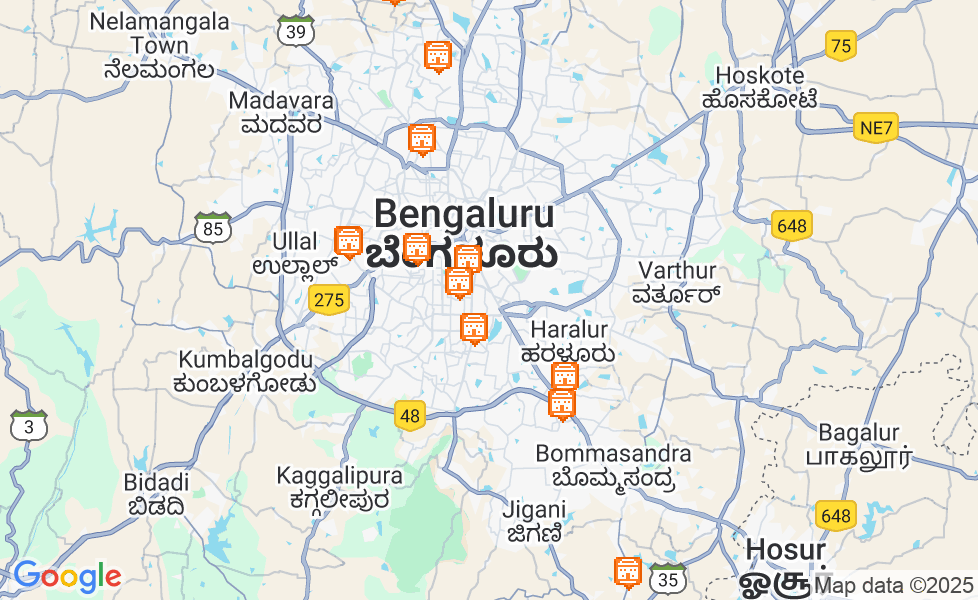 バンガロールの地図. マップ機能をアクティブにするには、マップをクリックして下さい。 google static map