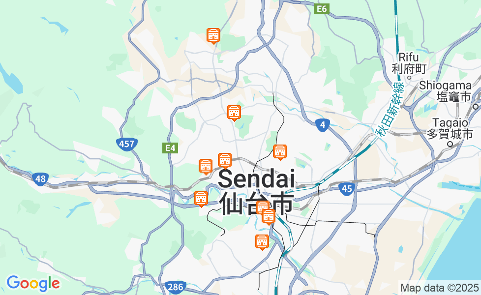 Карта Сендай. Щелкните по карте, чтобы ее активировать! google static map