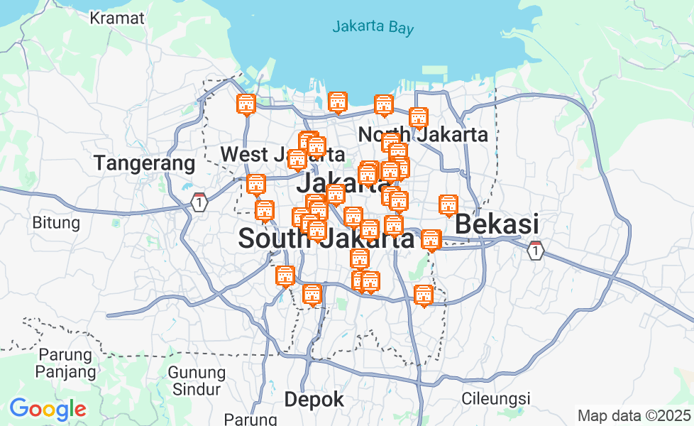 Mapa Dżakarta. Kliknij na mapę aby aktywować funkcje mapy! google static map