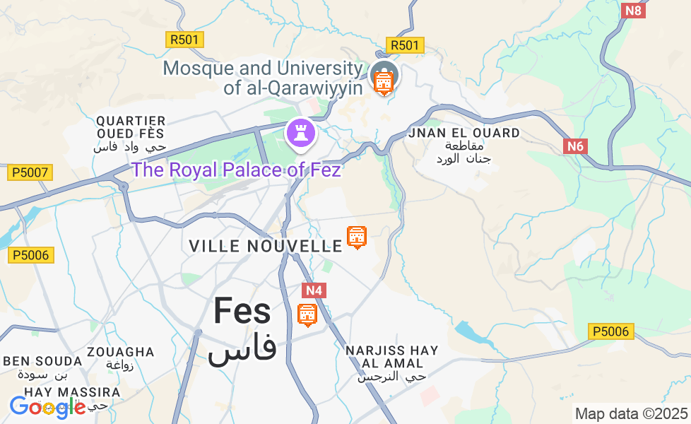 Mapa Fez. Kliknij na mapę aby aktywować funkcje mapy! google static map