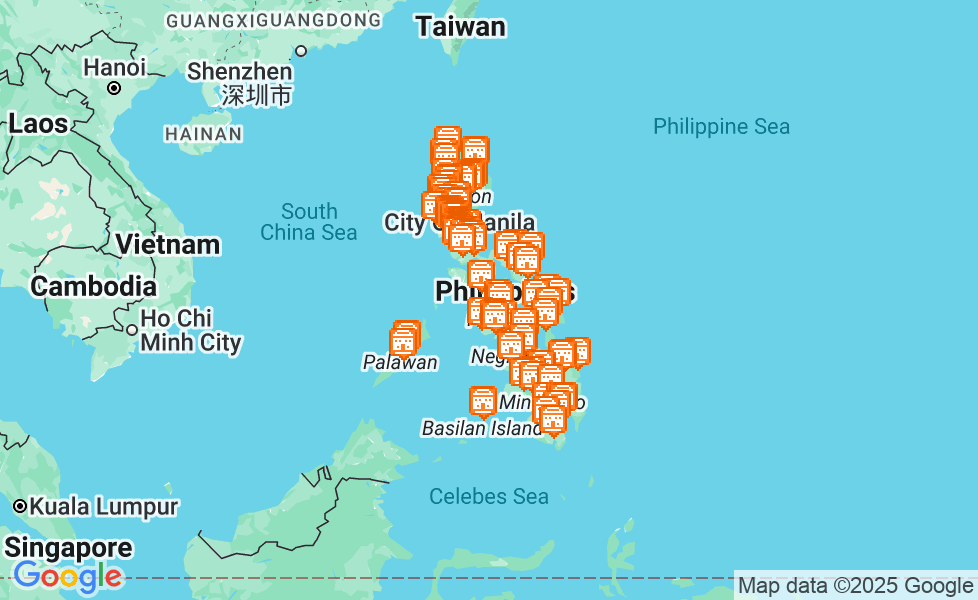 フィリピンの地図. マップ機能をアクティブにするには、マップをクリックして下さい。 google static map