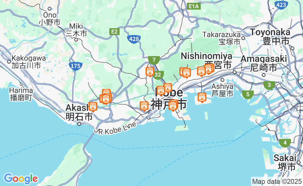 Карта Коби. Щелкните по карте, чтобы ее активировать! google static map
