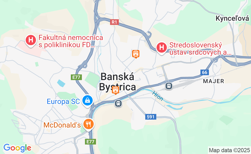 Mappa - Banská Bystrica. Cliccare sulla mappa per attivarne le funzioni google static map