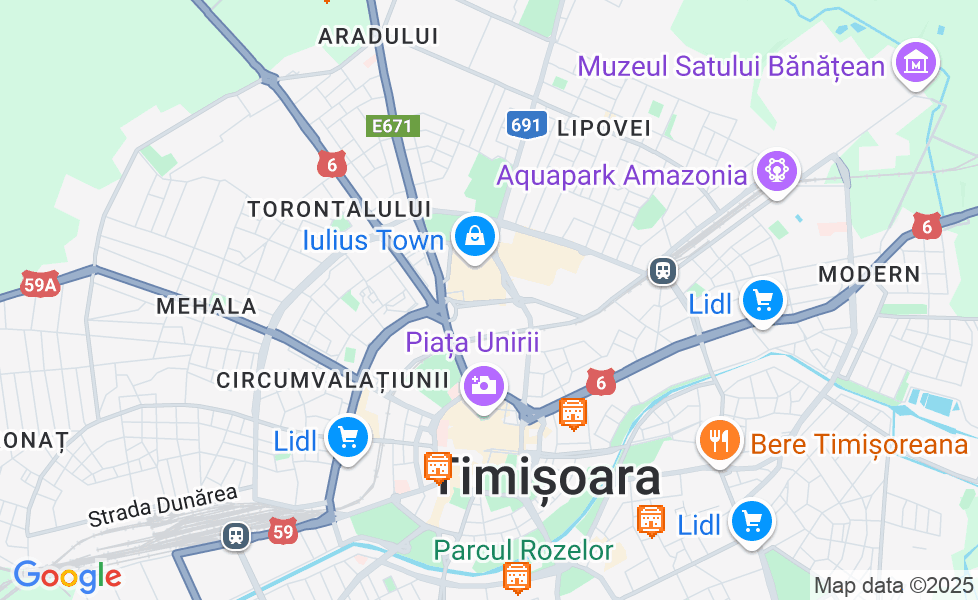 Mappa di Timișoara. Cliccare sulla mappa per attivarne le funzioni google static map