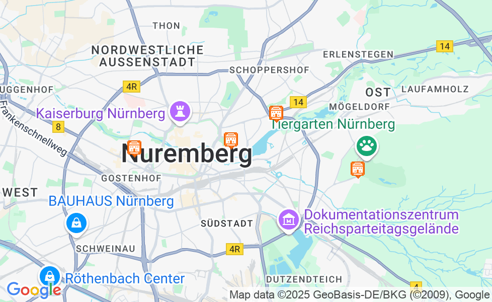 Mapa Norymberga. Kliknij na mapę aby aktywować funkcje mapy! google static map