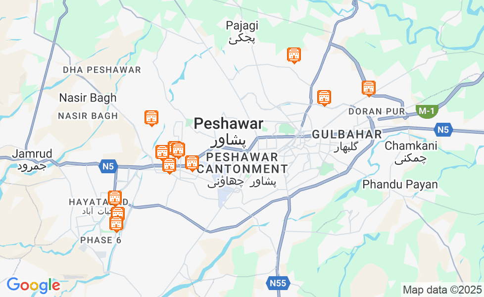 Mapa Peszawar. Kliknij na mapę aby aktywować funkcje mapy! google static map