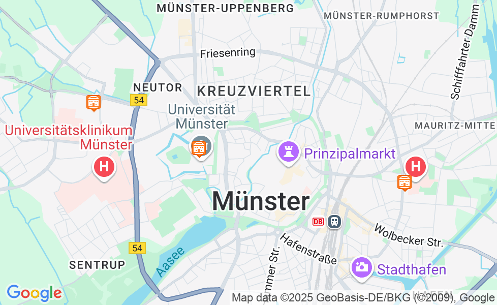 ミュンスターの地図. マップ機能をアクティブにするには、マップをクリックして下さい。 google static map