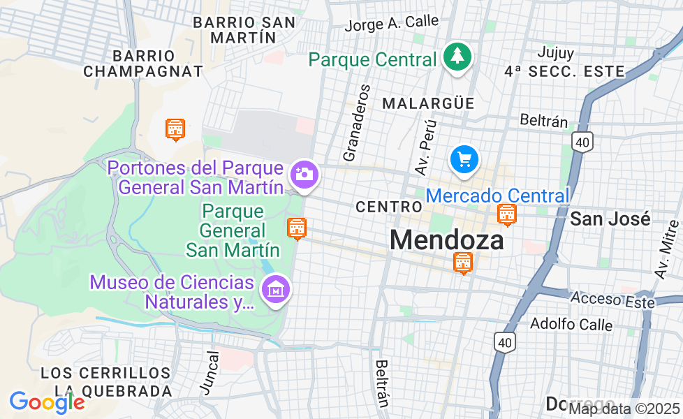 メンドーサの地図. マップ機能をアクティブにするには、マップをクリックして下さい。 google static map