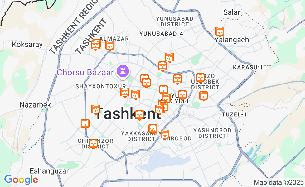 タシュケントの地図. マップ機能をアクティブにするには、マップをクリックして下さい。 google static map