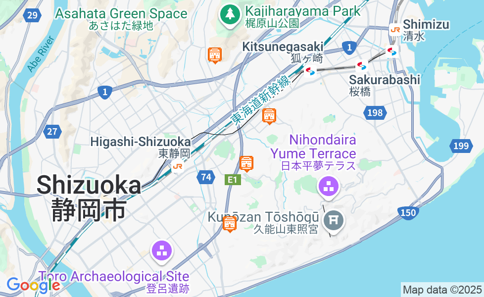 Карта Сидзуока. Щелкните по карте, чтобы ее активировать! google static map