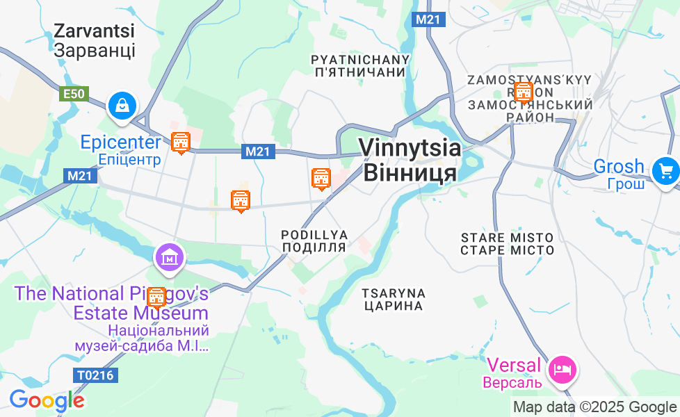 Mapa Winnica. Kliknij na mapę aby aktywować funkcje mapy! google static map