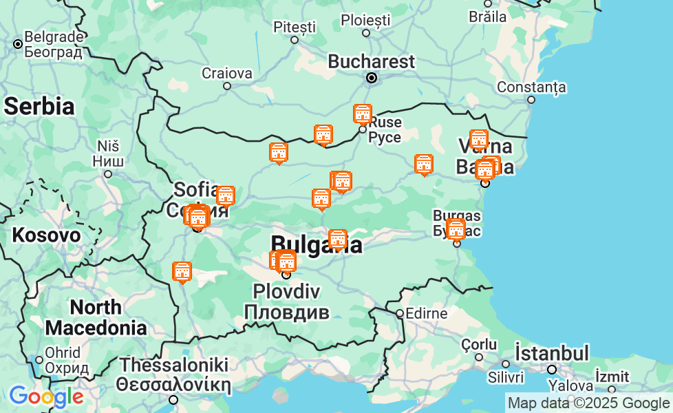 Mappa di Bulgaria. Cliccare sulla mappa per attivarne le funzioni google static map