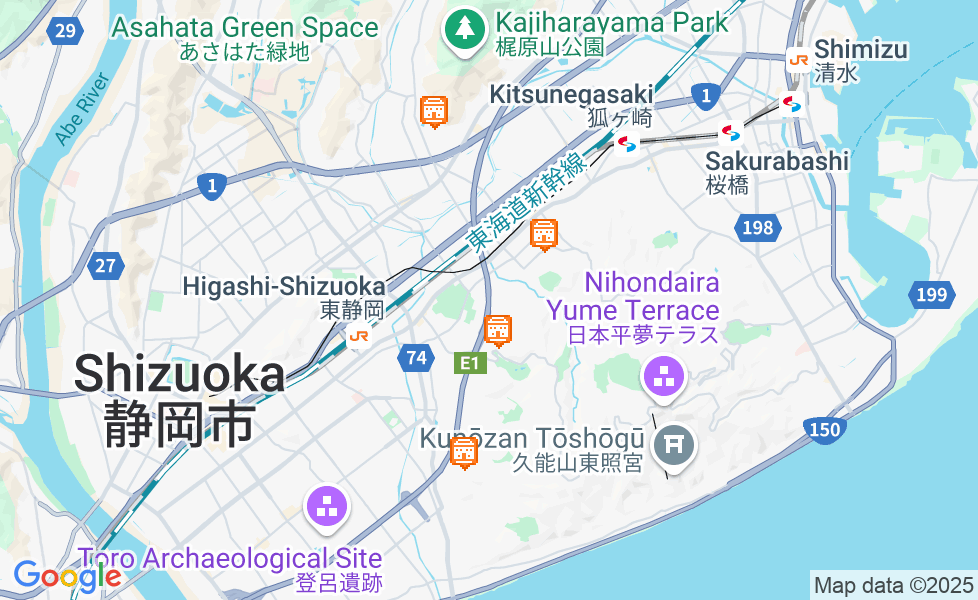 Mappa di Shizuoka. Cliccare sulla mappa per attivarne le funzioni google static map