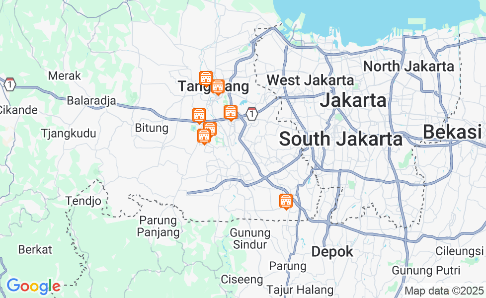 Mapa Tangerang. Kliknij na mapę aby aktywować funkcje mapy! google static map