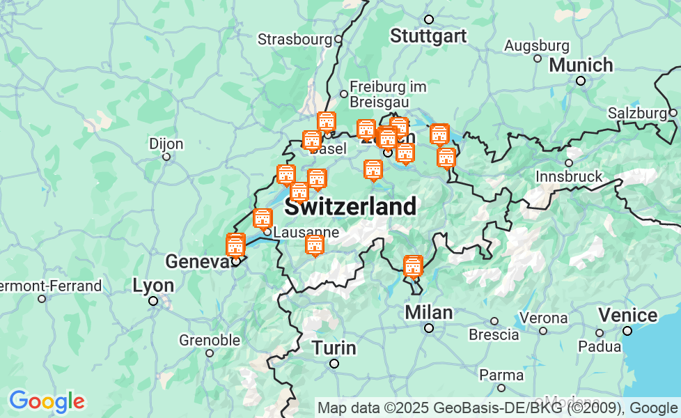 Mappa di Svizzera. Cliccare sulla mappa per attivarne le funzioni google static map