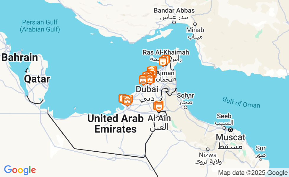 Mapa Zjednoczone Emiraty Arabskie. Kliknij na mapę aby aktywować funkcje mapy! google static map