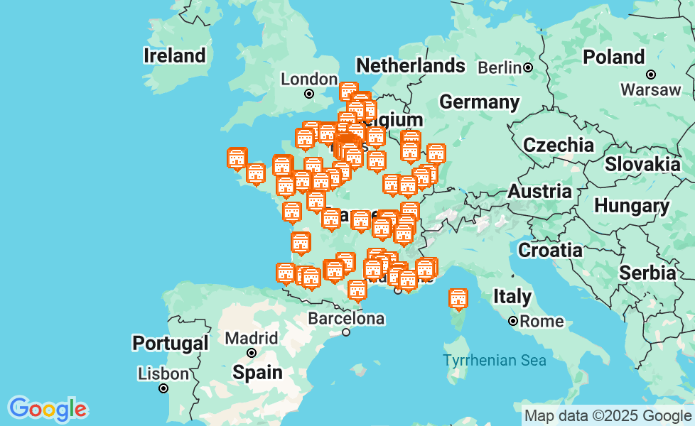 フランスの地図. マップ機能をアクティブにするには、マップをクリックして下さい。 google static map