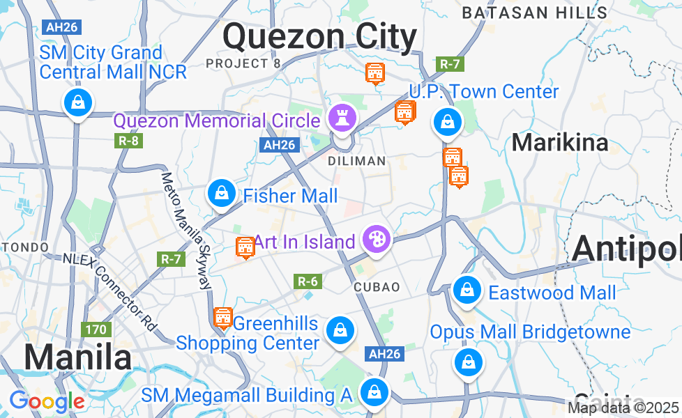 ケソン市の地図. マップ機能をアクティブにするには、マップをクリックして下さい。 google static map