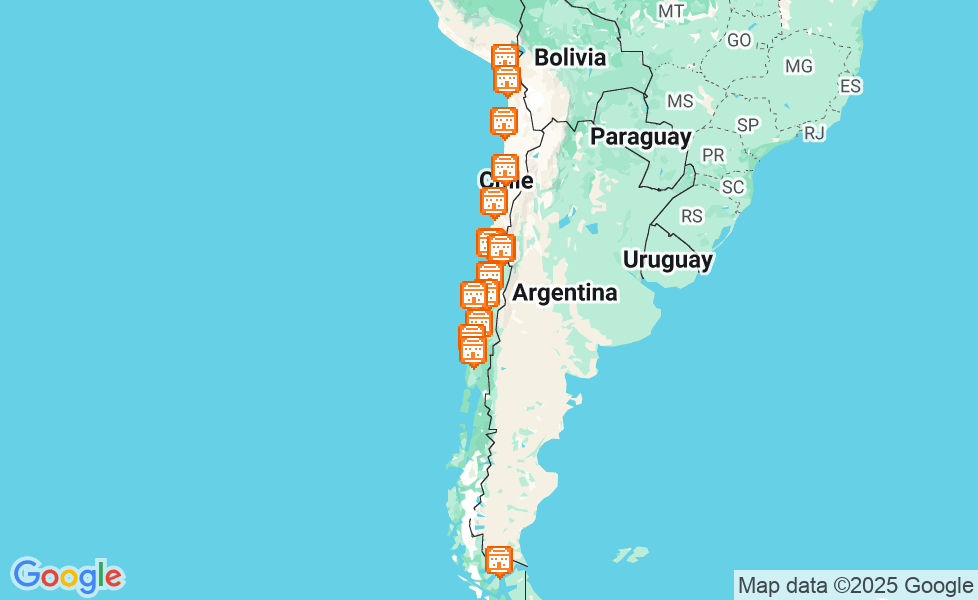 チリの地図. マップ機能をアクティブにするには、マップをクリックして下さい。 google static map