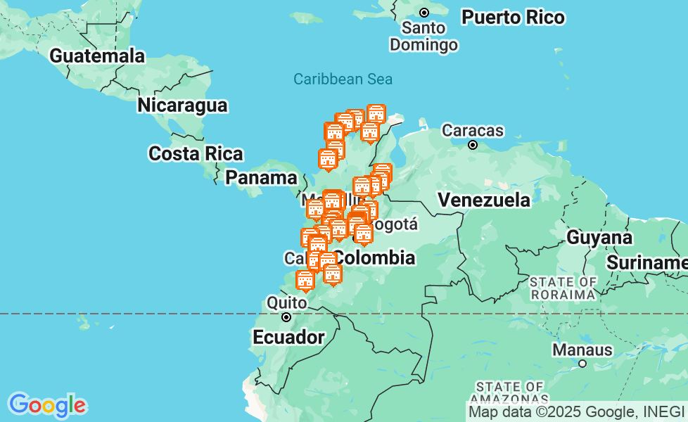 コロンビアの地図. マップ機能をアクティブにするには、マップをクリックして下さい。 google static map