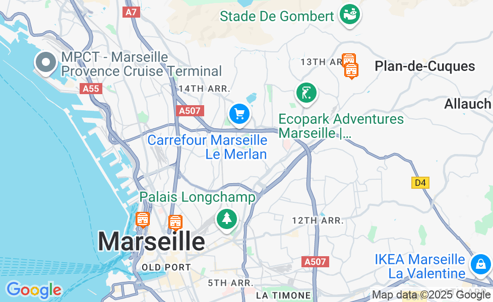 Mappa di Marsiglia. Cliccare sulla mappa per attivarne le funzioni google static map