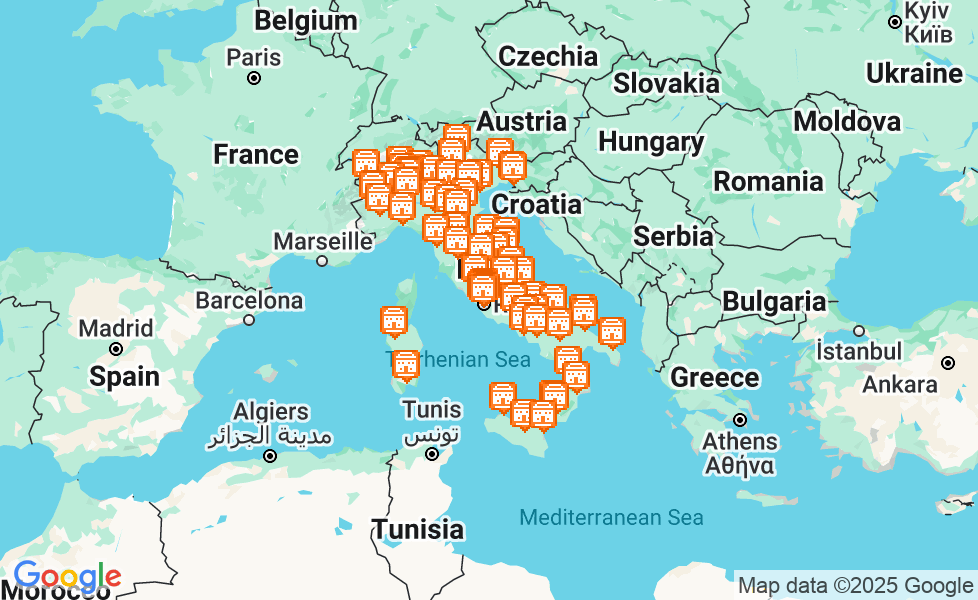 Карта Италия. Щелкните по карте, чтобы ее активировать! google static map