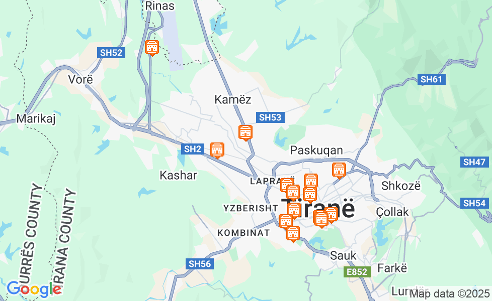 Χάρτης για Τίρανα. Κάντε κλικ στο χάρτη για να ενεργοποιήσετε τις Λειτουργίες Χάρτη! google static map