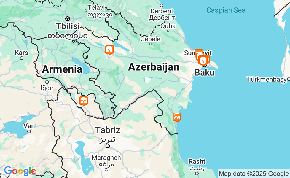 アゼルバイジャンの地図. マップ機能をアクティブにするには、マップをクリックして下さい。 google static map