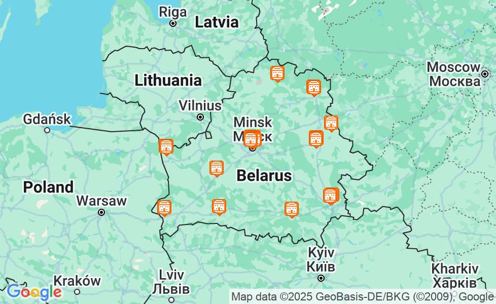 ベラルーシの地図. マップ機能をアクティブにするには、マップをクリックして下さい。 google static map