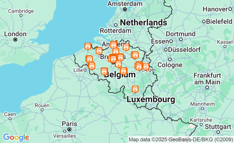 Mappa di Belgio. Cliccare sulla mappa per attivarne le funzioni google static map