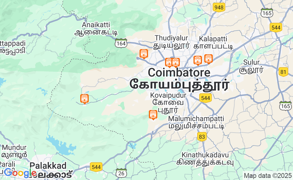 Mapa Coimbatore. Kliknij na mapę aby aktywować funkcje mapy! google static map