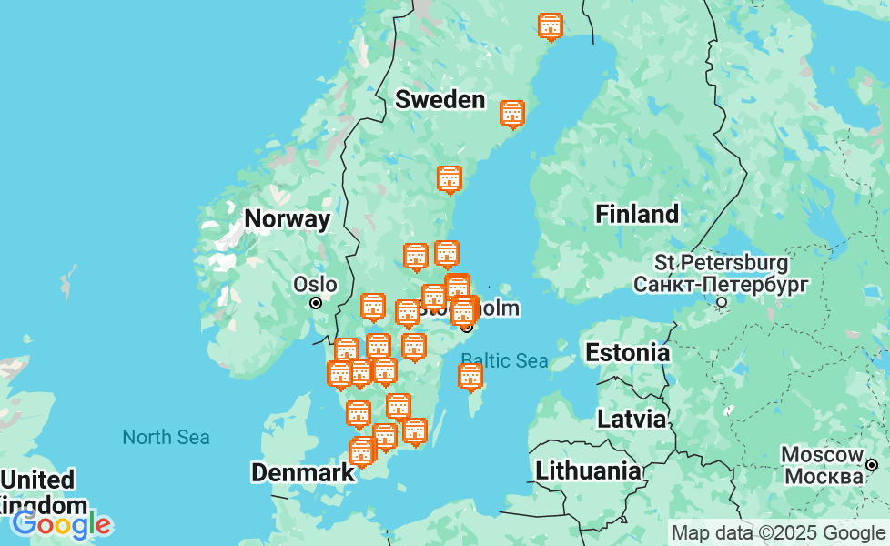 Mappa di Svezia. Cliccare sulla mappa per attivarne le funzioni google static map