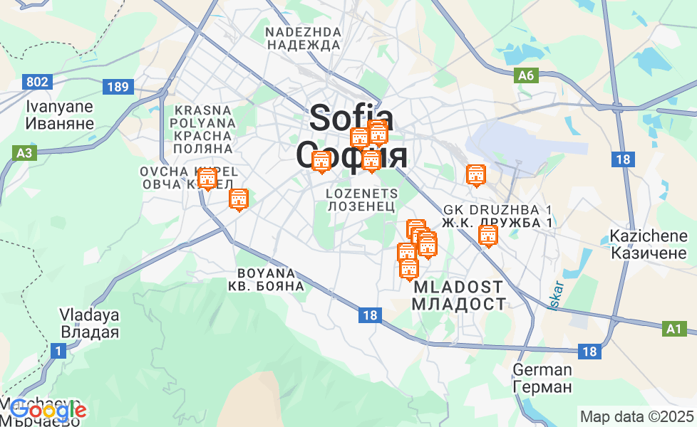 Карта София. Щелкните по карте, чтобы ее активировать! google static map