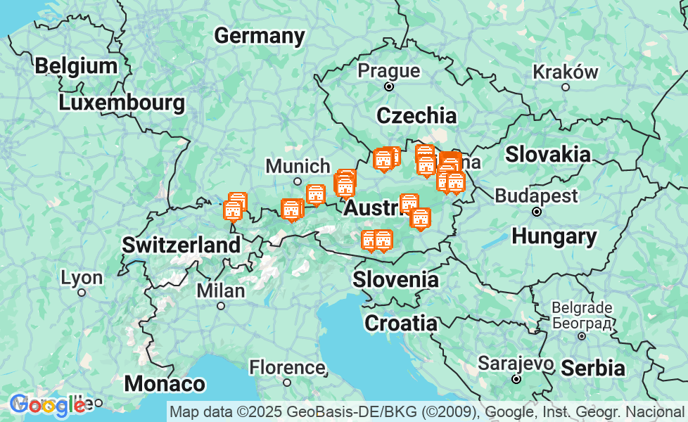 Карта Австрия. Щелкните по карте, чтобы ее активировать! google static map