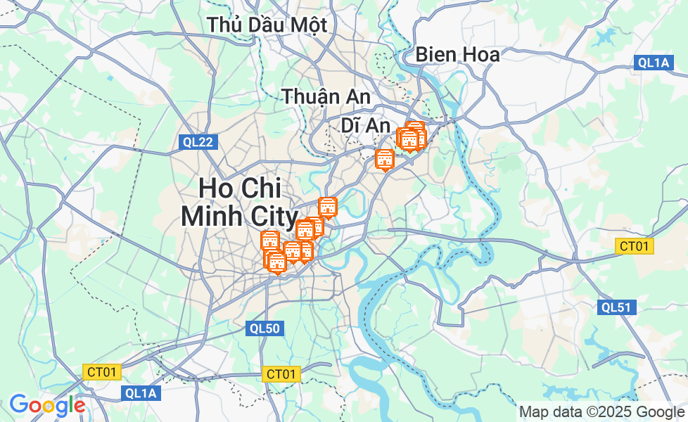 Mapa Ho Chi Minh. Kliknij na mapę aby aktywować funkcje mapy! google static map