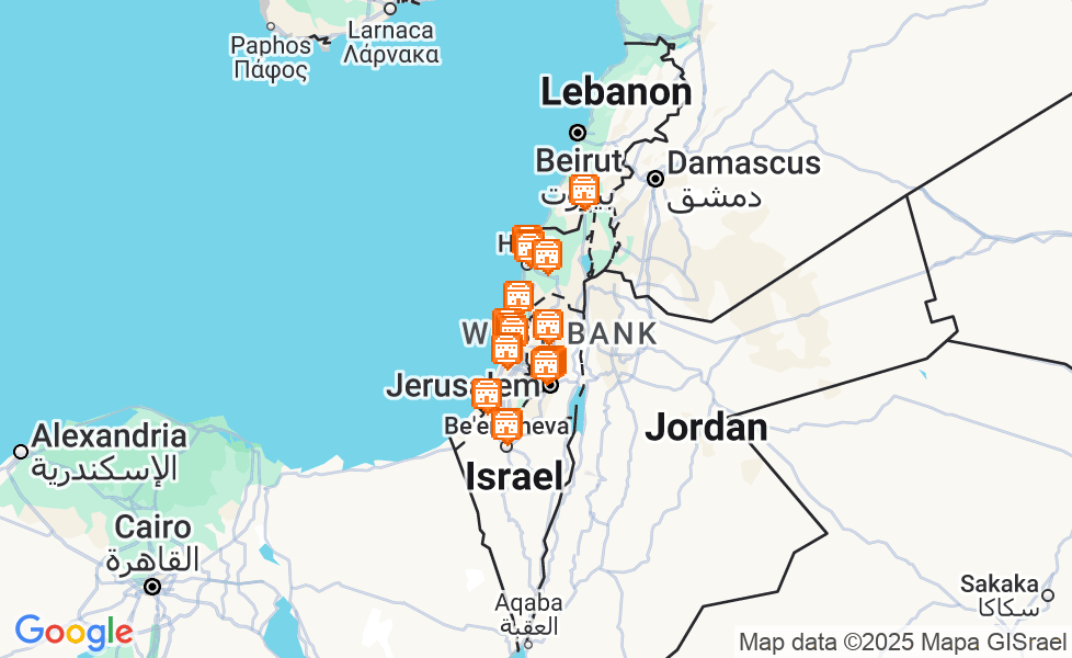 イスラエルの地図. マップ機能をアクティブにするには、マップをクリックして下さい。 google static map