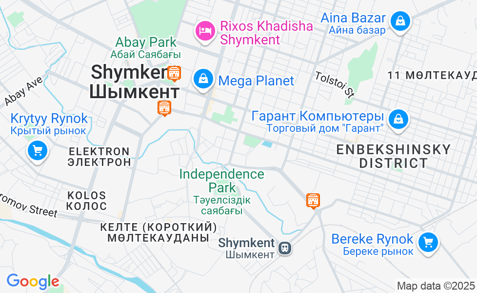 Mappa di Şımkent. Cliccare sulla mappa per attivarne le funzioni google static map