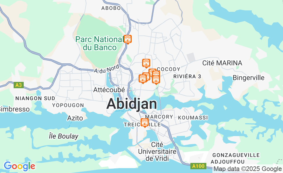 Карта Абиджан. Щелкните по карте, чтобы ее активировать! google static map