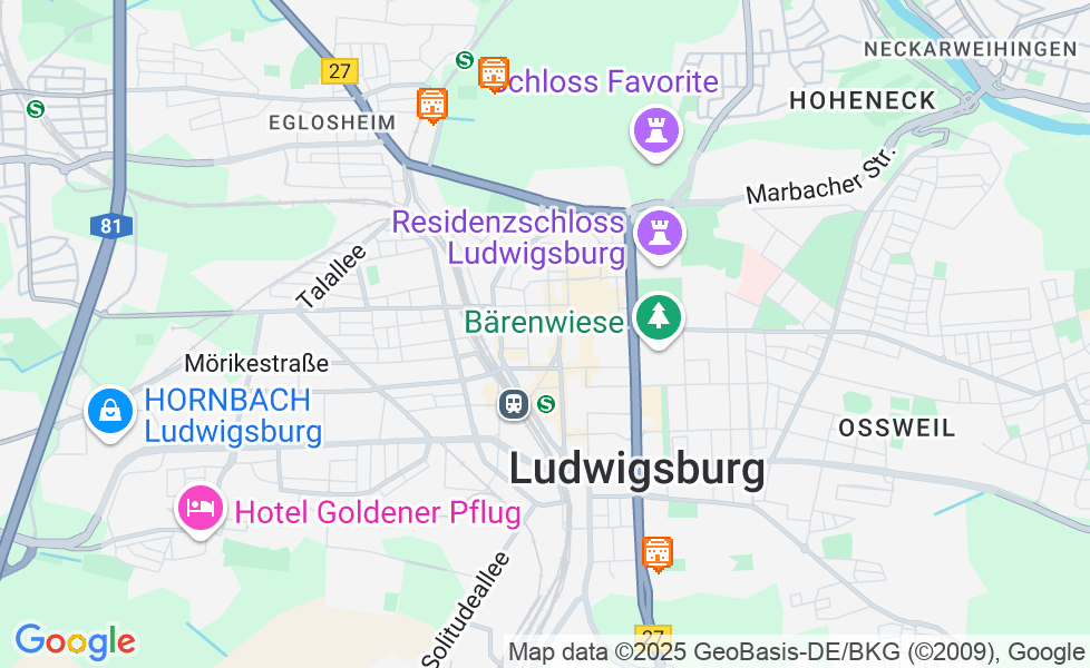 Карта Людвигсбург. Щелкните по карте, чтобы ее активировать! google static map