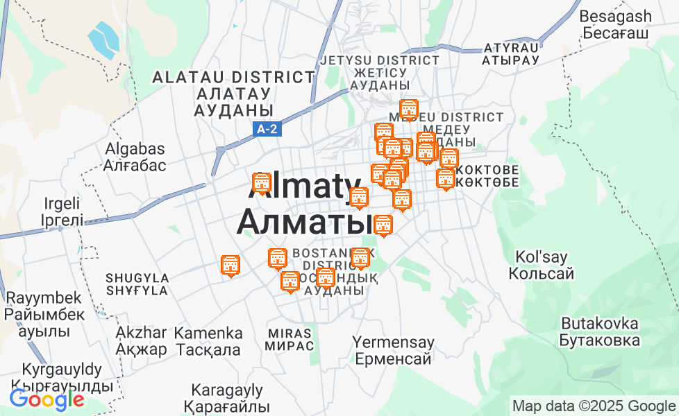 Карта Алма-Ата. Щелкните по карте, чтобы ее активировать! google static map